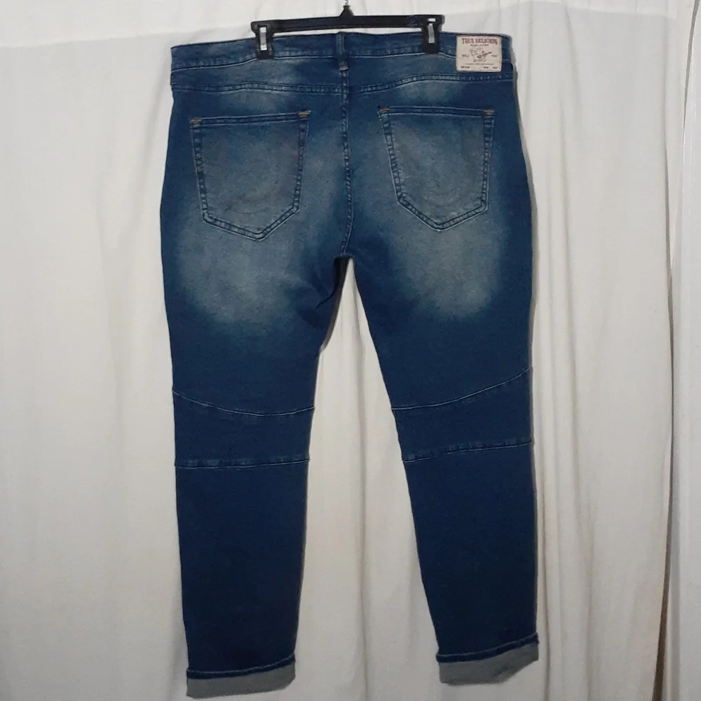 True Religion Jeans Men Size 40 Rocco Relaxed Skinny Denim Grunge Street…